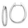 Lex & Lu 14k White Gold Inside/Out Lab Grown Dia. SI1/SI2, G H I, Hoop Earrings LAL692 - Lex & Lu