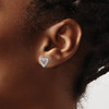 Lex & Lu 14k White Gold Lab Grown Diamond SI1/SI2, G H I, Heart Earrings LAL706 - 3 - Lex & Lu