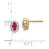 Lex & Lu 10k Yellow Gold Diamond & Ruby Earrings LAL715 - 4 - Lex & Lu