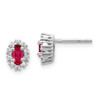 Lex & Lu 14k White Gold Lab Grown Diamond SI1/SI2, G H I, & Cr. Ruby Earrings LAL716 - Lex & Lu