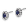 Lex & Lu 10k White Gold Diamond & Sapphire Oval Post Earrings - 2 - Lex & Lu