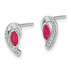 Lex & Lu 10k White Gold Diamond & Ruby Earrings LAL724 - 2 - Lex & Lu