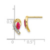 Lex & Lu 10k Yellow Gold Diamond & Ruby Earrings LAL725 - 4 - Lex & Lu