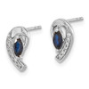 Lex & Lu 10k White Gold Diamond Sapphire Post Earrings - 2 - Lex & Lu