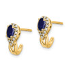 Lex & Lu 10k Yellow Gold Diamond & Sapphire Earrings LAL729 - 2 - Lex & Lu