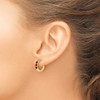 Lex & Lu 10k Yellow Gold Gold w/ Created Ruby Polished Hoop Earrings - 3 - Lex & Lu