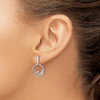 Lex & Lu 14k White & Rose Two-tone Gold Moon & Stars Circle Dia. Post Earrings - 3 - Lex & Lu