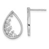 Lex & Lu 14k White Gold Polished Teardrop Post Earrings - Lex & Lu