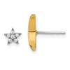 Lex & Lu 14k Two-tone Gold Moon &Star Diamond Mis-match Post Earrings - 2 - Lex & Lu