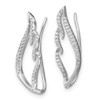 Lex & Lu 14k White Gold Diamond Wing Ear Climbers - 2 - Lex & Lu