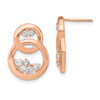 Lex & Lu 14k Rose Gold Polished Diamond Double Circle Post Earrings - Lex & Lu