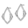 Lex & Lu 14k White Gold Polished Diamond Bezel Set Teardrop Post Earrings - 2 - Lex & Lu