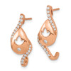 Lex & Lu 14k Rose Gold Polished Diamond Teardrop w/flower Post Earrings - 2 - Lex & Lu