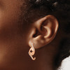 Lex & Lu 14k Rose Gold Polished Diamond Teardrop w/flower Post Earrings - 3 - Lex & Lu