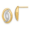 Lex & Lu 14k Yellow Gold Polished Diamond Oval Post Earrings - Lex & Lu