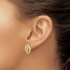 Lex & Lu 14k Yellow Gold Polished Diamond Oval Post Earrings - 3 - Lex & Lu