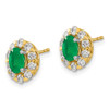Lex & Lu 14k Yellow Gold Emerald and Diamond Earrings LAL837 - 2 - Lex & Lu