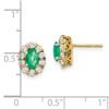 Lex & Lu 14k Yellow Gold Emerald and Diamond Earrings LAL837 - 4 - Lex & Lu