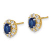 Lex & Lu 14k Yellow Gold Sapphire and Diamond Earrings LAL839 - 2 - Lex & Lu