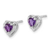 Lex & Lu 14k White Gold Amethyst and Diamond Earrings LAL843 - 2 - Lex & Lu