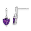 Lex & Lu 10k White Gold Amethyst and Diamond Earrings LAL850 - Lex & Lu