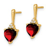 Lex & Lu 10k Yellow Gold Garnet and Diamond Earrings LAL855 - 2 - Lex & Lu