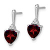 Lex & Lu 14k White Gold Garnet and Diamond Earrings LAL856 - 2 - Lex & Lu