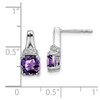 Lex & Lu 10k White Gold Amethyst and Diamond Earrings LAL857 - 4 - Lex & Lu