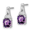 Lex & Lu 14k White Gold Amethyst and Diamond Earrings LAL859 - 2 - Lex & Lu