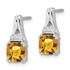 Lex & Lu 10k White Gold Citrine and Diamond Earrings LAL863 - 2 - Lex & Lu