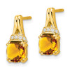 Lex & Lu 10k Yellow Gold Citrine and Diamond Earrings LAL864 - 2 - Lex & Lu