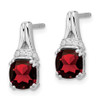 Lex & Lu 10k White Gold Garnet and Diamond Earrings LAL866 - 2 - Lex & Lu