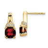 Lex & Lu 10k Yellow Gold Garnet and Diamond Earrings LAL867 - Lex & Lu