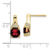 Lex & Lu 10k Yellow Gold Garnet and Diamond Earrings LAL867 - 4 - Lex & Lu