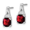 Lex & Lu 14k White Gold Garnet and Diamond Earrings LAL868 - 2 - Lex & Lu