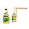 Lex & Lu 10k Yellow Gold Peridot and Diamond Earrings LAL870 - Lex & Lu