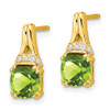 Lex & Lu 10k Yellow Gold Peridot and Diamond Earrings LAL870 - 2 - Lex & Lu