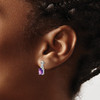 Lex & Lu 14k White Gold Amethyst and Diamond Earrings LAL872 - 3 - Lex & Lu