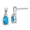 Lex & Lu 14k White Gold Blue Topaz and Diamond Earrings LAL873 - Lex & Lu