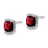 Lex & Lu 14k White Gold Garnet Earrings LAL890 - 2 - Lex & Lu