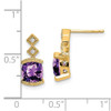 Lex & Lu 14k Yellow Gold Amethyst and Diamond Earrings LAL897 - 4 - Lex & Lu