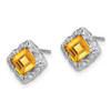 Lex & Lu 14k White Gold Citrine and Diamond Earrings LAL908 - 2 - Lex & Lu