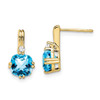 Lex & Lu 10k Yellow Gold Blue Topaz and Diamond Earrings LAL916 - Lex & Lu