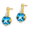 Lex & Lu 10k Yellow Gold Blue Topaz and Diamond Earrings LAL916 - 2 - Lex & Lu