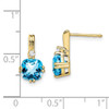 Lex & Lu 10k Yellow Gold Blue Topaz and Diamond Earrings LAL916 - 4 - Lex & Lu