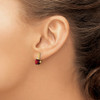 Lex & Lu 10k Yellow Gold Garnet and Diamond Earrings LAL922 - 3 - Lex & Lu