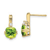 Lex & Lu 10k Yellow Gold Peridot and Diamond Earrings LAL925 - Lex & Lu