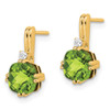 Lex & Lu 10k Yellow Gold Peridot and Diamond Earrings LAL925 - 2 - Lex & Lu