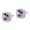 Lex & Lu 14k White Gold Amethyst and Diamond Earrings LAL927 - 2 - Lex & Lu