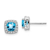 Lex & Lu 14k White Gold Blue Topaz and Diamond Earrings LAL928 - Lex & Lu